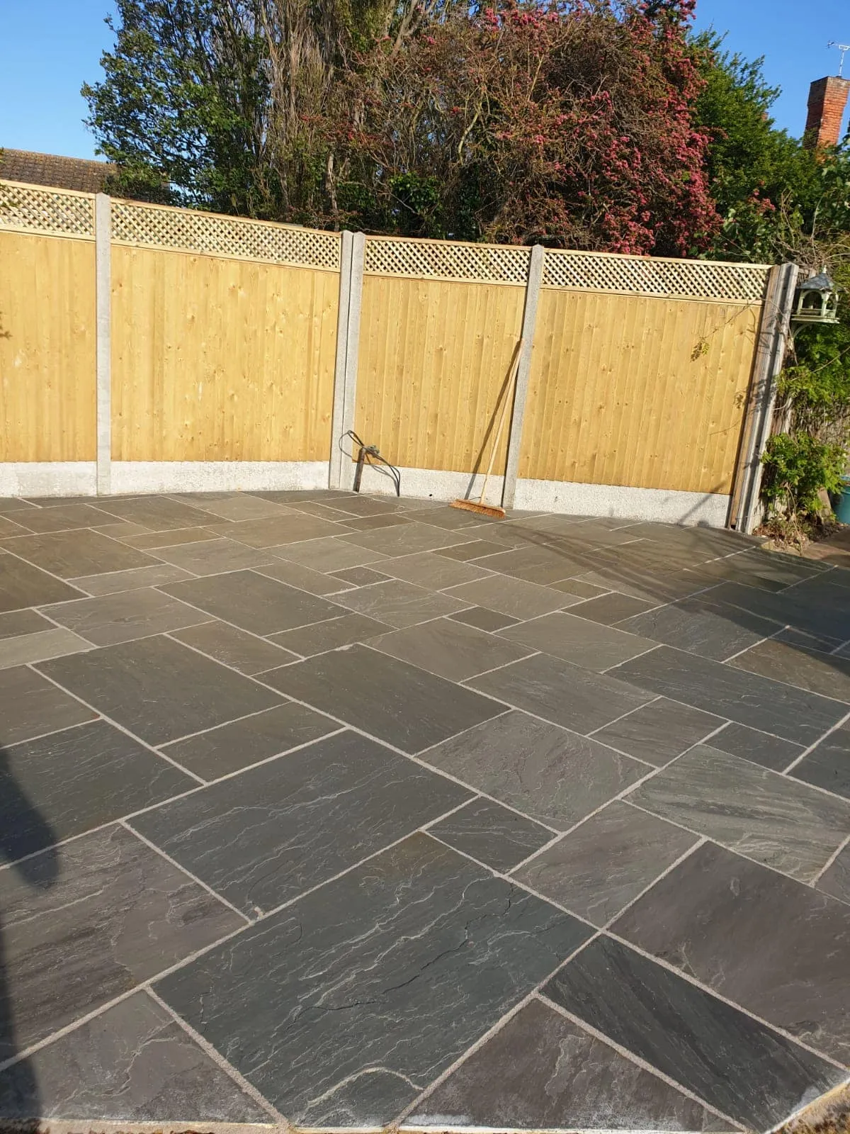 Elegant and durable six-foot wooden panel fencing from Jackson Landscaping